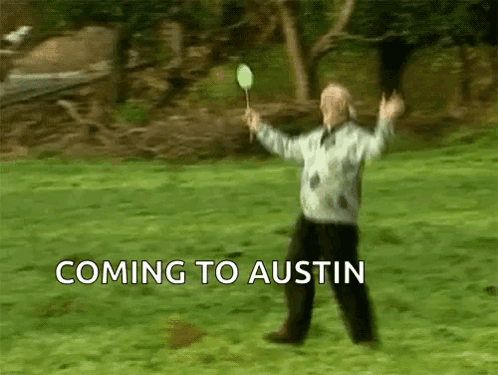 Man With Badminton Racket Coming To Austin GIF