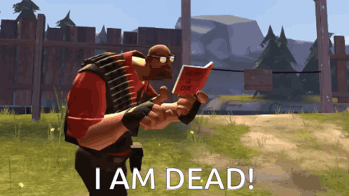 A Man Holding A Book That Says I Am Dead On It GIF