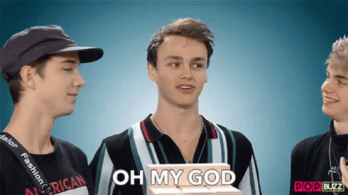A Man Holding A Box That Says Oh My God On It GIF