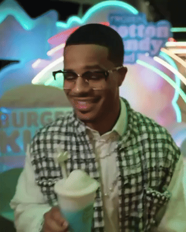 Man Holding Ice Cream In Front Of Burger King GIF