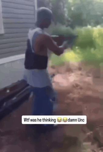 A Man Holding A Gun With A Caption That Says Wtf Was He Thinking GIF