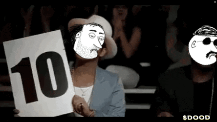 a man holding a sign that says 10 on it