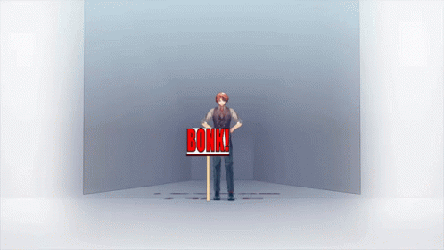 Man Holding Bonk Sign In Red GIF