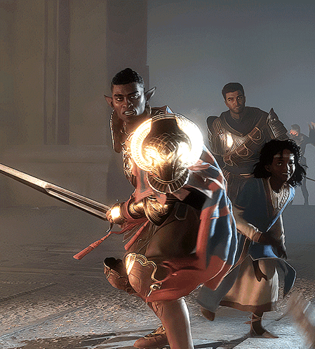 A Man Holding A Sword In A Video Game GIF