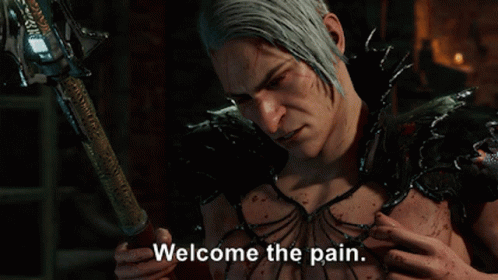 Man Holding Sword Welcome The Pain GIF