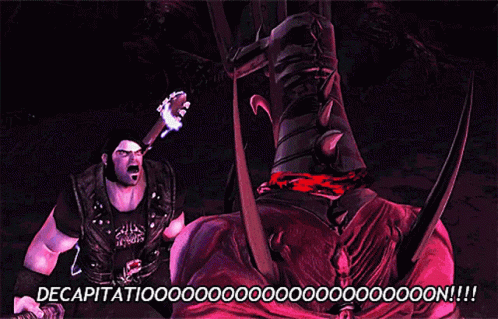 A Man Holding A Torch With The Words Decapitatiooooooooooo On The Bottom GIF
