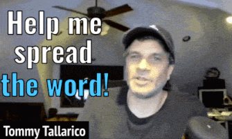 a man in a baseball cap says help me spread the world