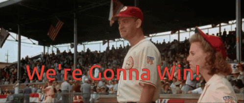 Baseball Player Standing With We Gonna Win Text GIF