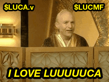 A Man In A Bathrobe Says I Love Luuuuca GIF