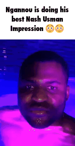 A Man In A Bathtub With The Caption Ngannou Is Doing His Best Nash Usman Impression .. GIF