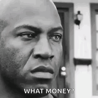 A Man In A Black And White Photo Is Asking What Money ? GIF