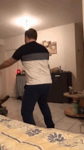 Man Dancing In Black And White Shirt GIF
