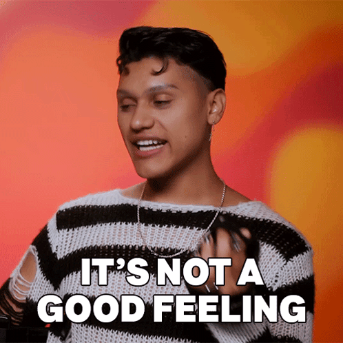 A Man In A Black And White Striped Sweater Is Saying It 'S Not A Good Feeling GIF