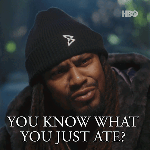 A Man In A Black Beanie Says You Know What You Just Ate GIF