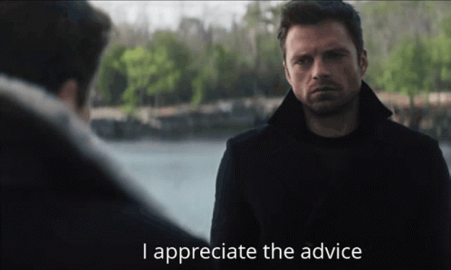 A Man In A Black Coat Says I Appreciate The Advice To Another Man GIF