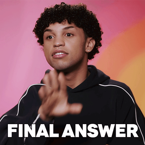 A Man In A Black Hoodie Is Giving A Final Answer Gesture GIF