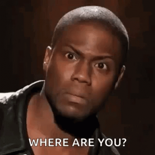 A Man In A Black Jacket Is Asking Where Are You . GIF