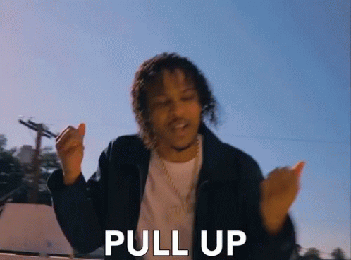A Man In A Black Jacket Says Pull Up In A Blurry Photo GIF