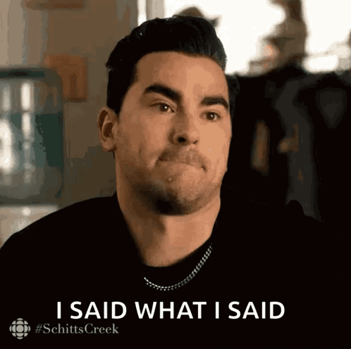 A Man In A Black Shirt Is Making A Face And Saying I Said What I Said GIF