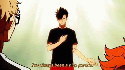 A Man In A Black Shirt Says " I 'Ve Always Been A Nice Person " GIF