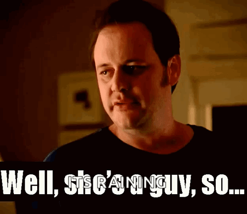 A Man In A Black Shirt Says Well , She 'S A Ninja Guy So ... GIF