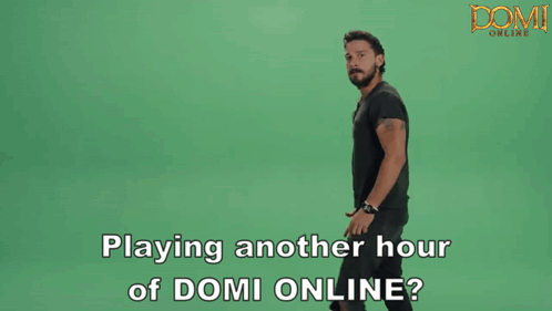 A Man In A Black Shirt Stands In Front Of A Green Background With The Words Just Do It GIF