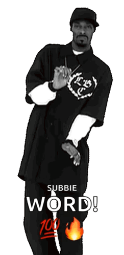 A Man In A Black Shirt That Says " Subbie Word " GIF
