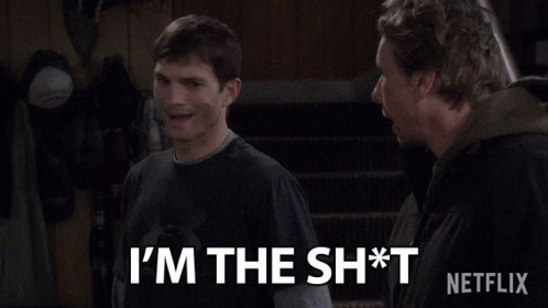 A Man In A Black Under Armour Shirt Says I 'M The Sh*t GIF