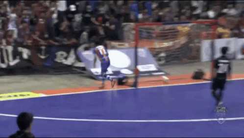 A Man In A Blue And Orange Jersey With The Number 21 On It GIF