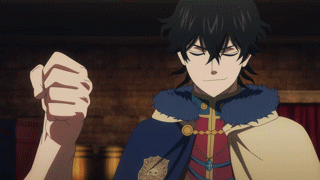 Man In Blue Cape Fist Raised GIF