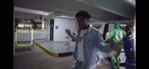 A Man In A Blue Denim Jacket Has The Number 3 On His Back GIF