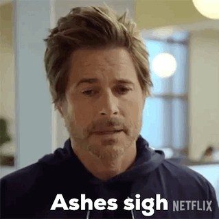 A Man In A Blue Hoodie Is Making A Funny Face And Says `` Ashes Sigh Netflix '' . GIF