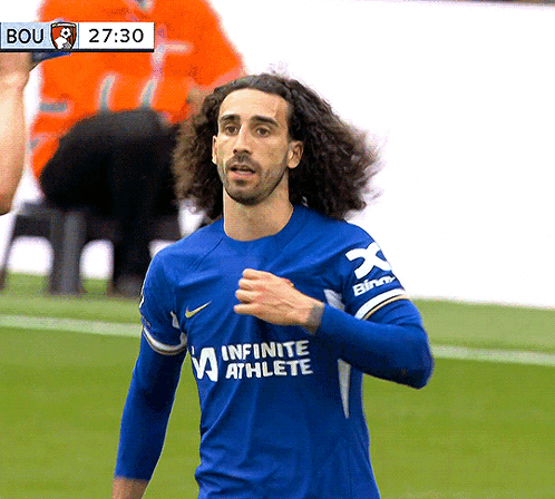 A Man In A Blue Infinite Athlete Jersey Runs On A Soccer Field GIF