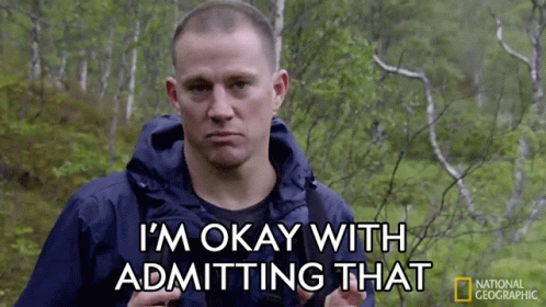 Man In Blue Jacket Says I'm Okay With Admitting That GIF