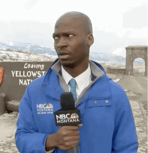 A Man In A Blue Jacket With Nbc Montana Written On It GIF