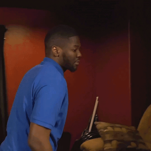 A Man In A Blue Polo Shirt Says " I Quit " GIF
