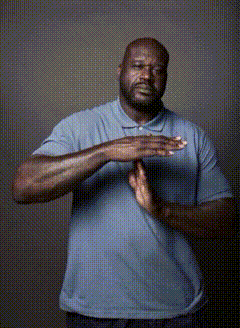A Man In A Blue Shirt Has His Hands Folded GIF