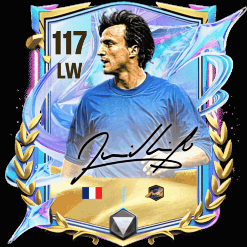 A Man In A Blue Shirt Has The Number 117 On His Shirt GIF