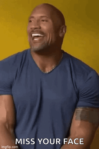 A Man In A Blue Shirt Is Laughing And Saying Hey Girl !!! GIF