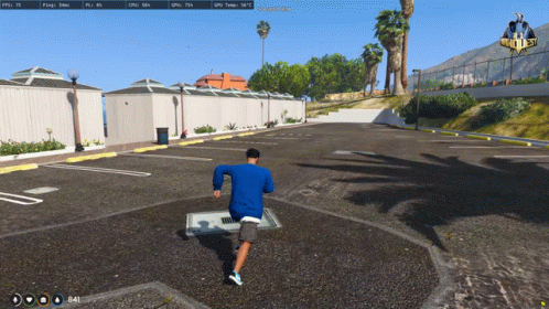 A Man In A Blue Shirt Is Running In A Video Game GIF