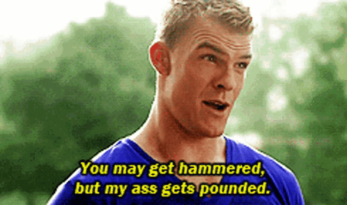 A Man In A Blue Shirt Is Talking To Another Man . GIF