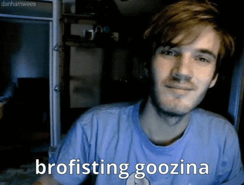 A Man In A Blue Shirt Says Brofisting Gozina GIF