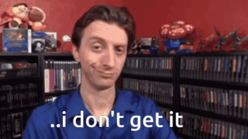 A Man In A Blue Shirt Says " I Don T Get It " GIF
