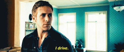 A Man In A Blue Shirt Says I Drive In A Living Room GIF