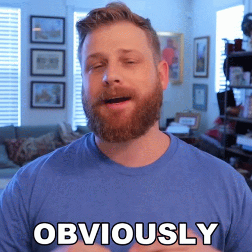 A Man In A Blue Shirt Says Obviously GIF
