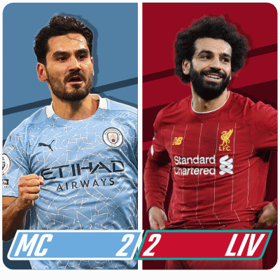 A Man In A Blue Shirt That Says Etihad Airways Next To A Man In A Red Jersey That Says Standard Chartered GIF