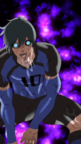 A Man In A Blue Shirt With The Number 10 On The Front GIF