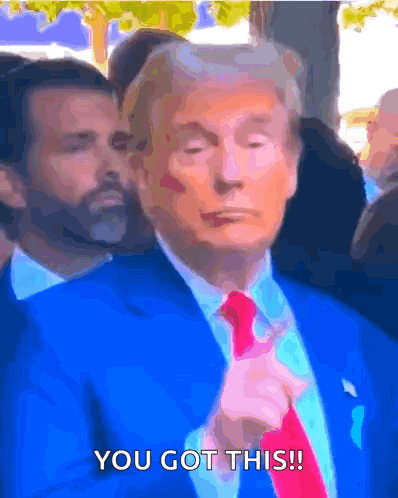 A Man In A Blue Suit And Red Tie With The Words You Got This Below Him GIF