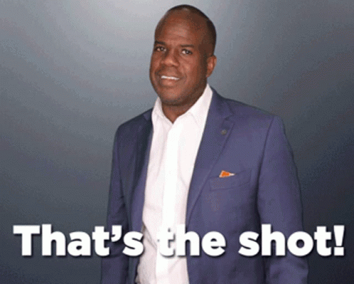 A Man In A Blue Suit And White Shirt Says That 'S The Shot .. GIF