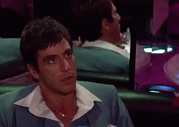 A Man In A Blue Suit Has The Word Order Written On His Face GIF